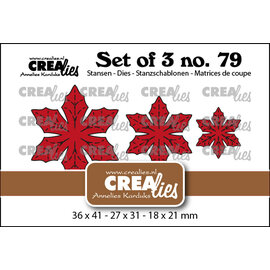 Crealies Stansset Dichte bloemen 33 Kerstster/Poinsettia met nerven