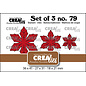Crealies Stansset Dichte bloemen 33 Kerstster/Poinsettia met nerven