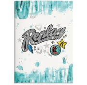 Replay A4 ruitjes schrift girls - lichtblauw