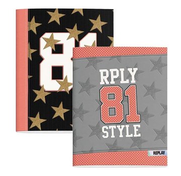 Replay A5 schriften roze/grijs