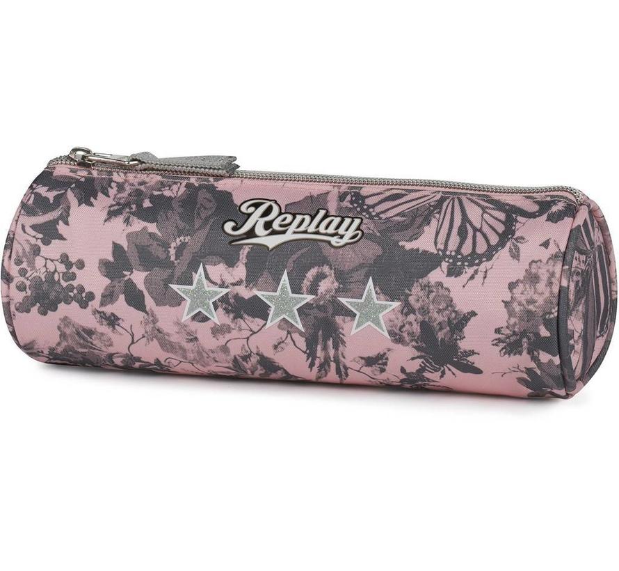 Girls etui - rond roze camo