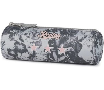 Replay Girls etui - rond  camo grijs