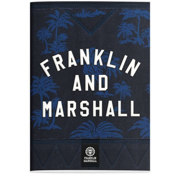 Franklin & Marshall A4 ruitjes schrift blue
