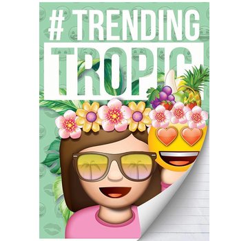 Emoji Girls A4 lijntjes schrift - tropic