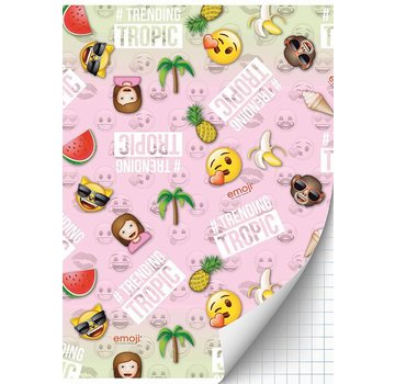 Emoji Girls A4 ruitjes schrift - tropic