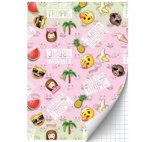 Emoji A4 schrift geruit girls - tropic
