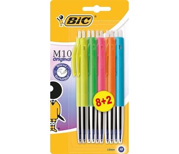 Bic M10 colors 8+2 - geel, groen, roze, oranje, blauw