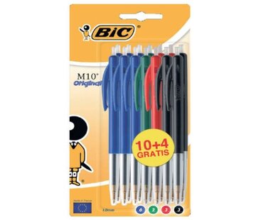 Bic M10 balpennen kleur - 10+4 gratis