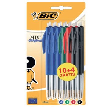 Bic M10 balpennen kleur - 10+4 gratis