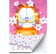 Garfield Girlss A4 ruitjes schrift - roze