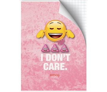Emoji Girls A4 ruitjes schrift - I don't care