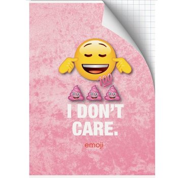 Emoji Girls A4 ruitjes schrift - I don't care