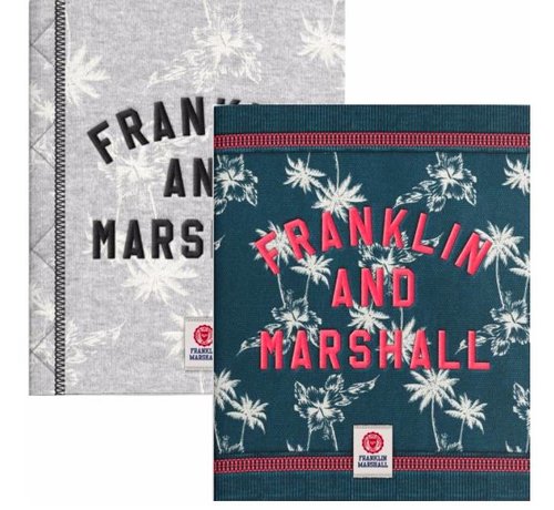 Franklin & Marshall A5 schriften gelinieerd - groen/blaw