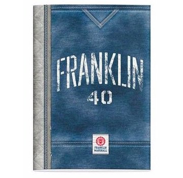 Franklin & Marshall A4 ruitjes schrift blauw/grijs