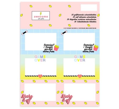 Awesome Schooletiketten - pastel