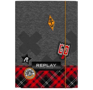 Replay Elastomap A4  - grijs Schots