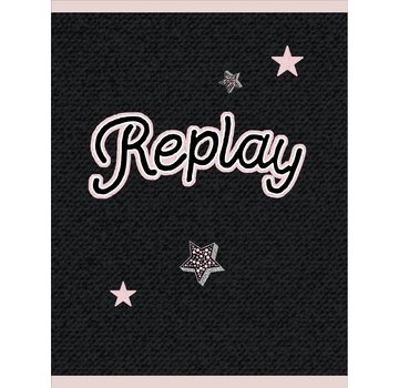 Replay A4 ruitjes schrift girls - donker