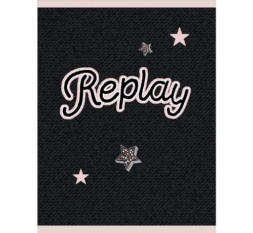 Replay A4 schrift geruit - donker