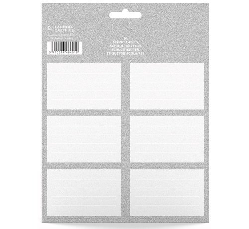 Quattro Colori Sparkle schooletiketten - zilver