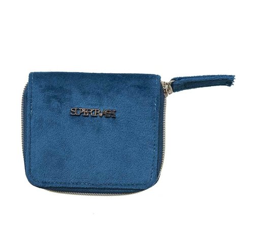 Supertrash Portemonnee - blauw velours