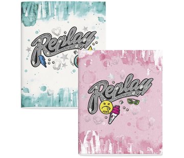 Replay A5 schriften - pink blue