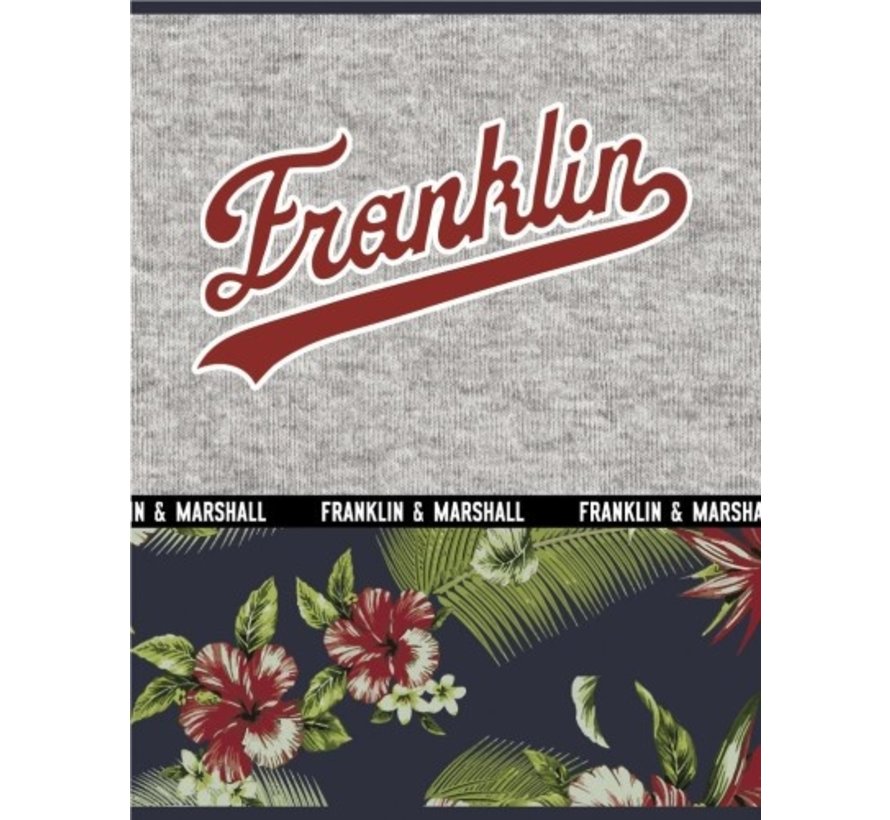 A4 schrift geruit - flowers donker