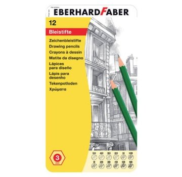 Eberhard Faber Grafietpotloden in blik - 12st