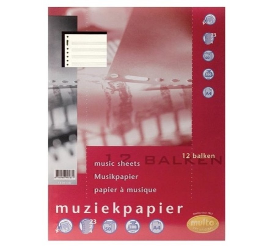 Muziekpapier - notenbalk papier