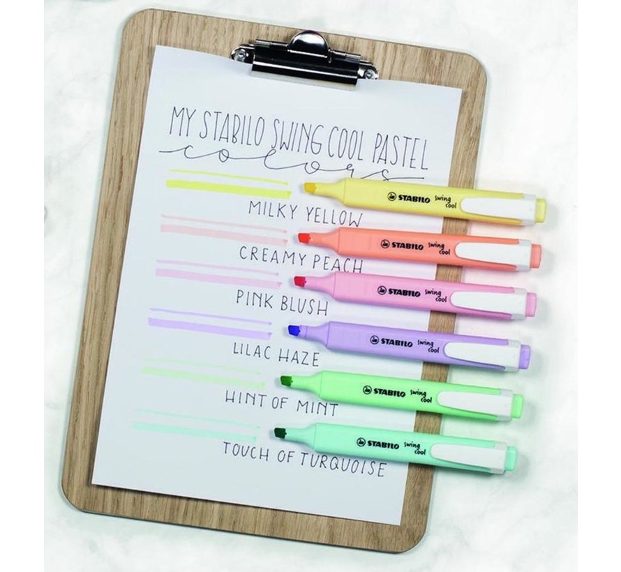 Swing pastel markeerstiften - 6 stuks