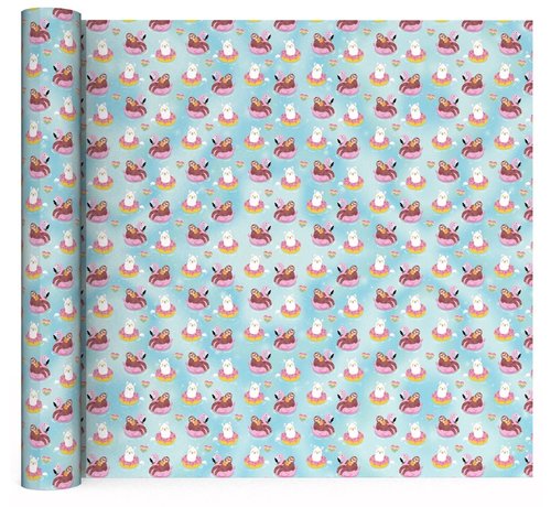 Good vibes  Pool Party kaftpapier - flamingo alpaca