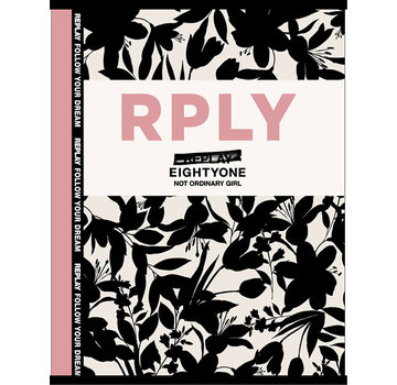 Replay A4 ruitjes schrift - off white