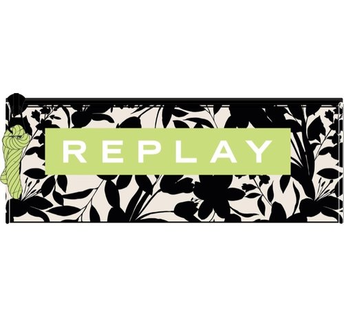 Replay Girls etui rond - off white black flower