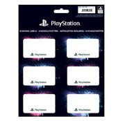 Play Station 18x Etiketten - pink/blue