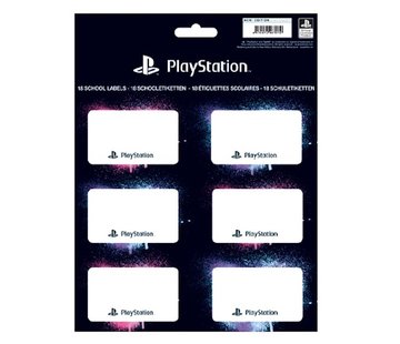 Play Station 18x Etiketten - pink/blue
