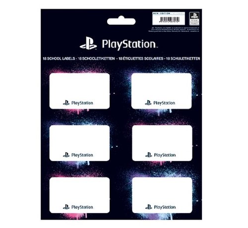 Play Station Schooletiketten - 18 kaftlabels