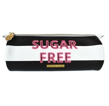 Little Diva Etui rond - zwart/wit gestreept