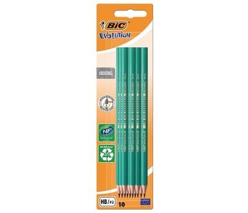 Bic 10x Ecolution HB potlood + 2 GRATIS!