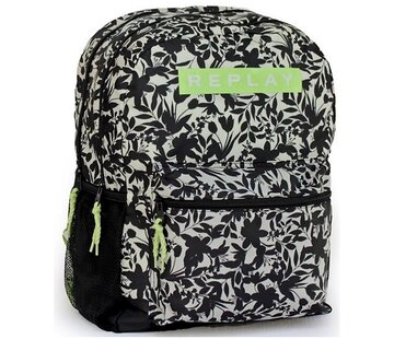 Replay Rugzak groot - off white black flower