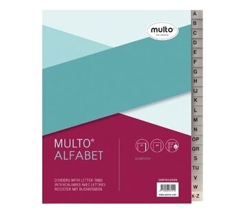 Multo A5 Tabbladen grijs kunststof - Alfabet