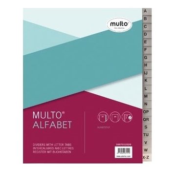Multo A5 Tabbladen grijs kunststof - Alfabet
