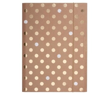 Dots Kraft A4 Elastomap - goud stippen
