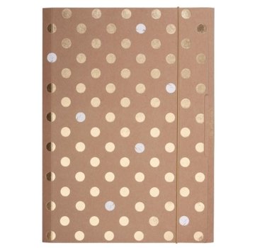 Dots Kraft A4 Elastomap - goud stippen