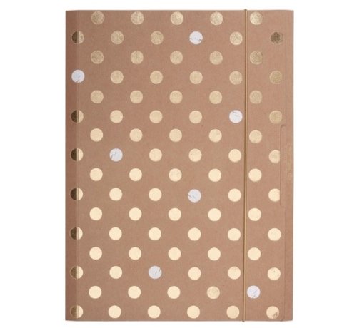 Dots Elastomap A4 - goud stippen