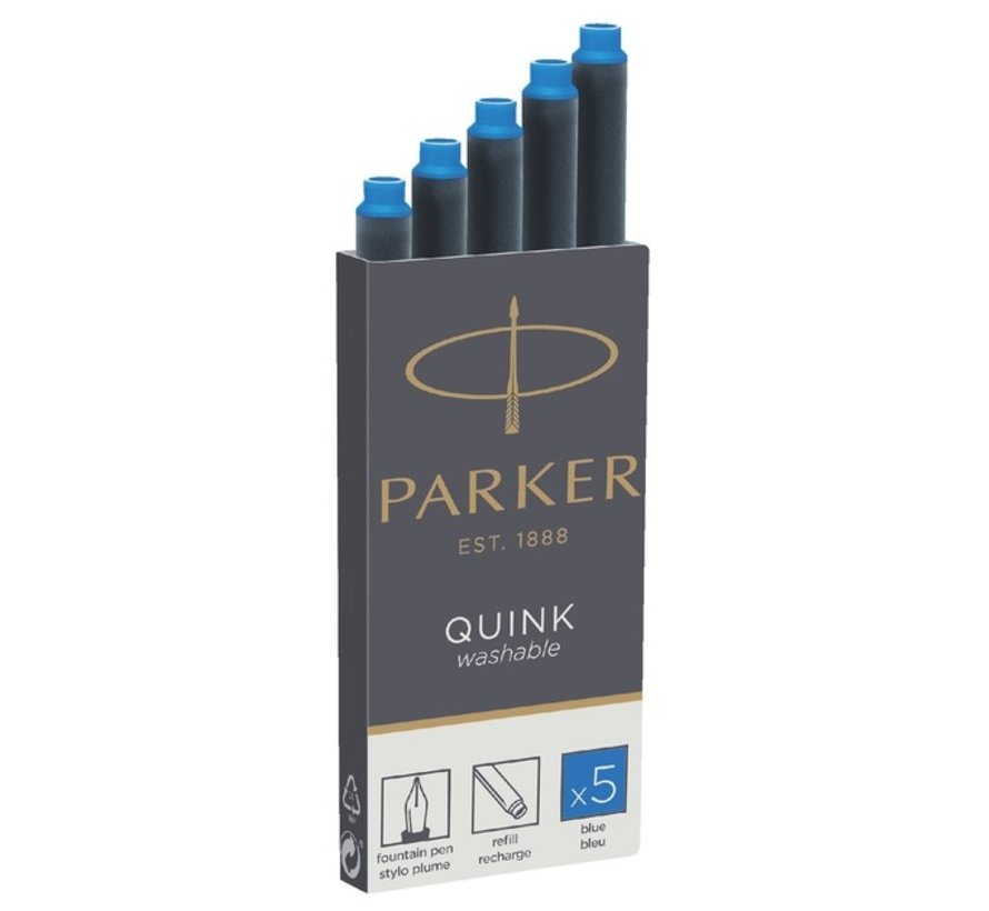 Quink vulpen patronen - blauw 5x
