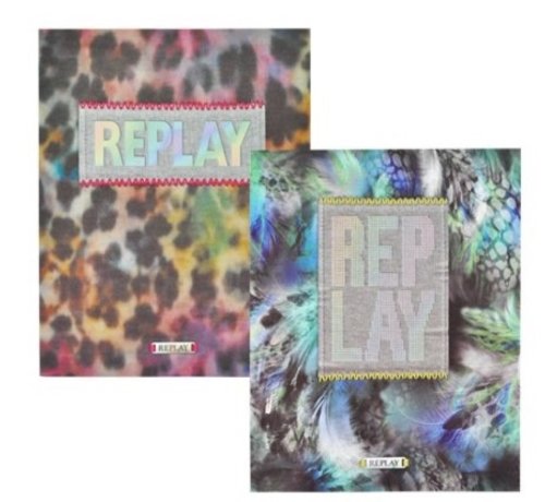 Replay A5 lijntjes schriften - peacock/leopard