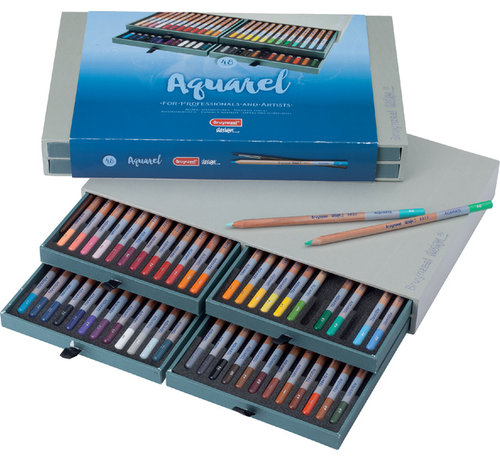 Bruynzeel Aquarel kleurpotloden - houten koffer 48 stuks