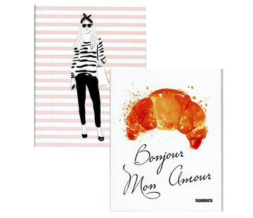 Fashionista A5 schriften lijn - bonjour