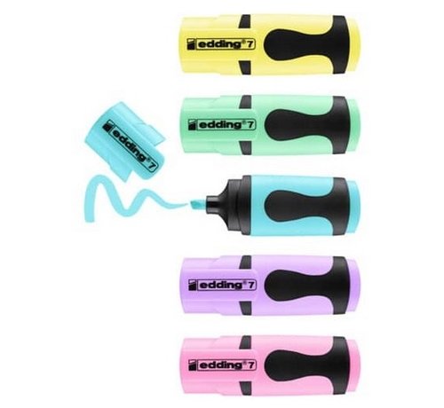 Edding Mini highlighter - 5 stuks - pastel kleuren