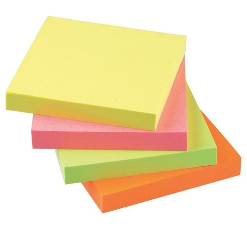 Quantore Memokblaadjes zelfklevend - neon - 76mm