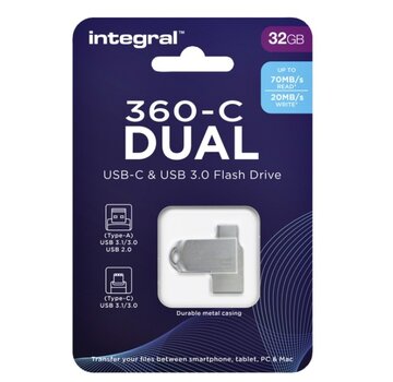 Integral USB 3.0 stick - dual - USB A+C - 32GB